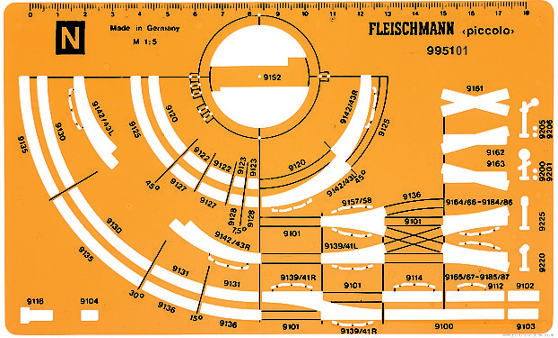 Fleischmann 995101 Track plan stencil N piccolo