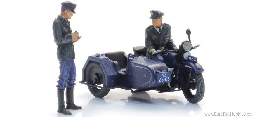 Artitec 10.422 Dutch police motorcycle with sidecar + 2 figu