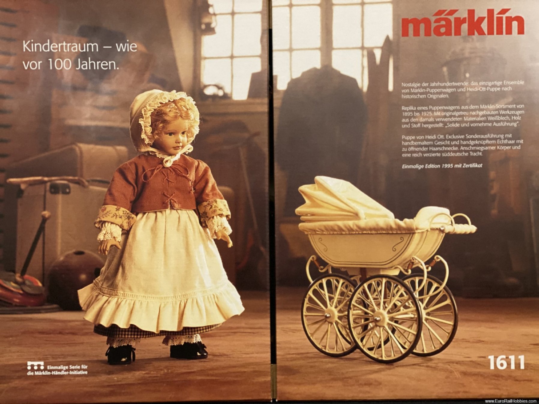 Pre-Owned & Collectibles -KM-1611 Marklin Heidi Ott Doll and Marklin Carriage -