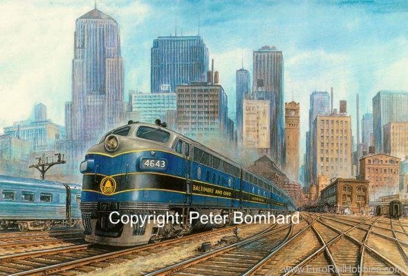 Art Prints 1013 B&O F7 Chicago, Dearborn Station