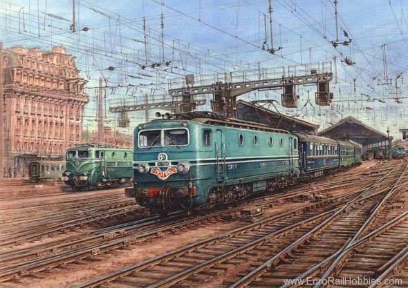 Art Prints 1034 French Electric 085 leaving Paris Train Stati