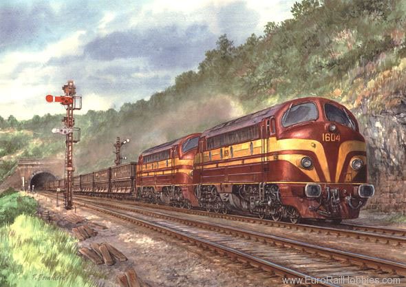 Art Prints 1036 Dual Luxemburg NOHAB 1604 Diesel Locomotives 