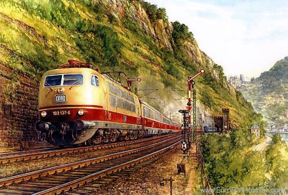 Art Prints 1037 E 03 TEE Electric Express Train in the Rhein 