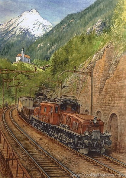 Art Prints 1051 Crocodile am Gotthard Pass (Marklin 39562 & 5