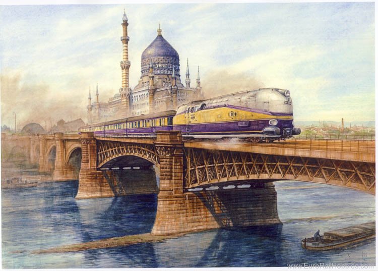 Art Prints 1063 DRG Z-075-Henschel Wegmann over the Dresden E