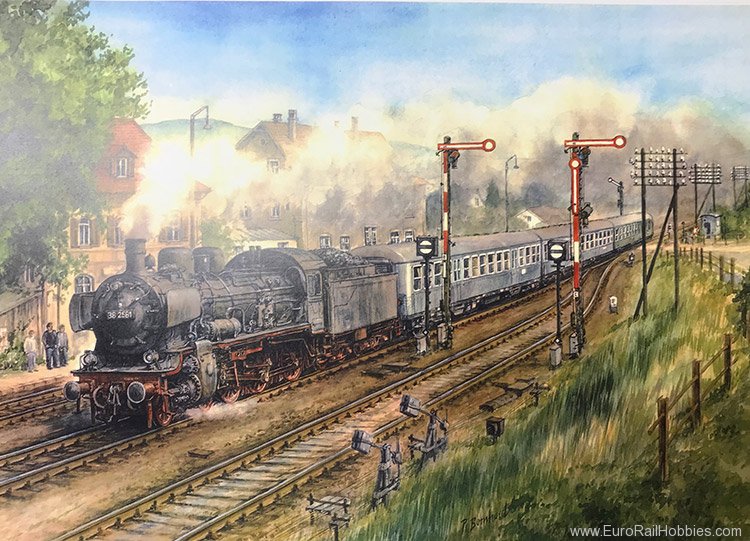 Art Prints 1078 DB Br38 Silberling Passenger Train