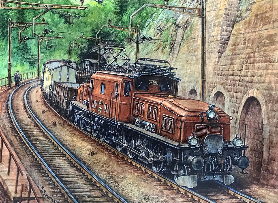 Art Prints 1088 SBB 'Crocodile' 14253 Hauling Freight