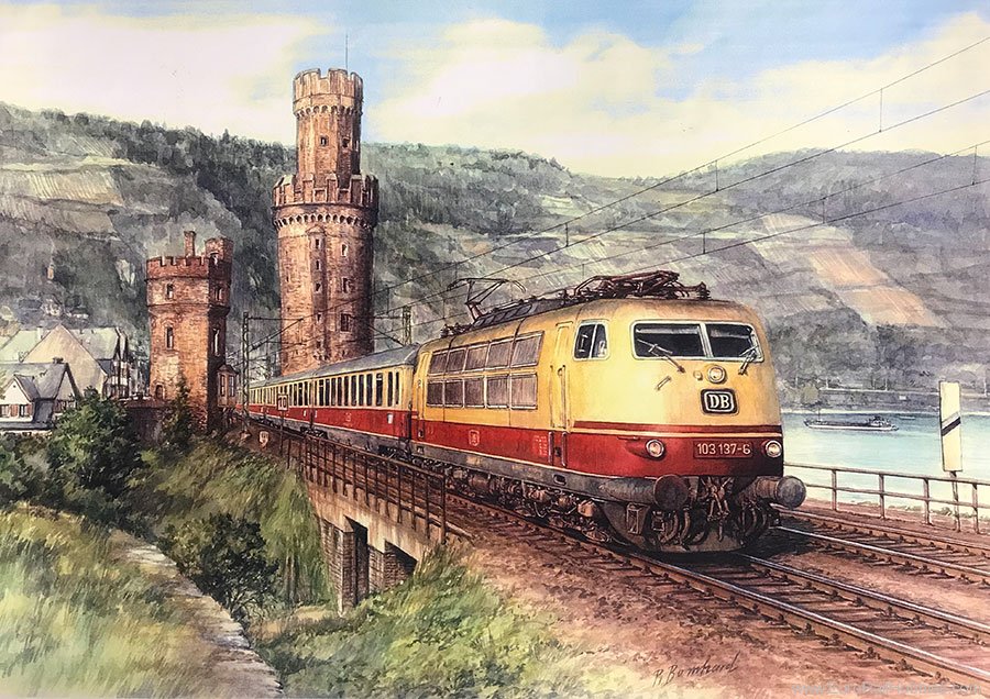 Art Prints 1095 BR 103 Crossing the Rhein River