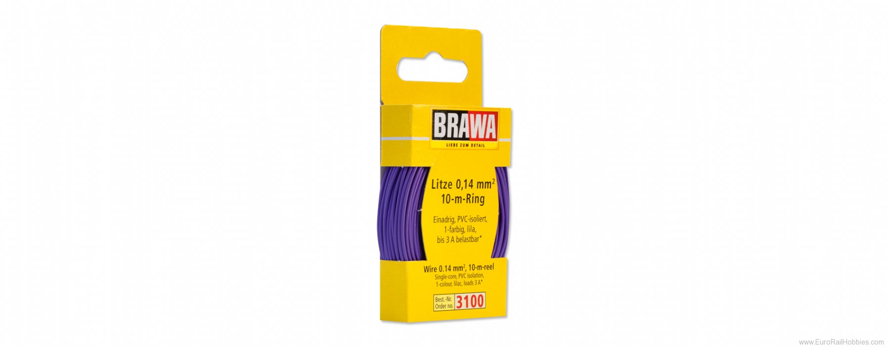 Brawa 3100 Strand Wire - Violet - 10M Roll, 0.14mm gauge