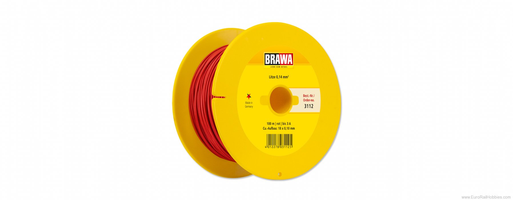 Brawa 3112 Braided Wire 100 m red 