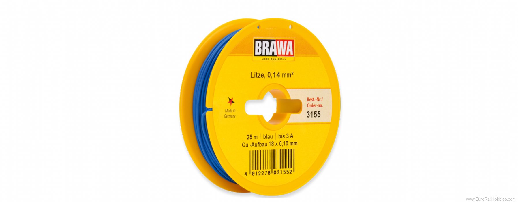 Brawa 3155 25 m Abrollspules blue 