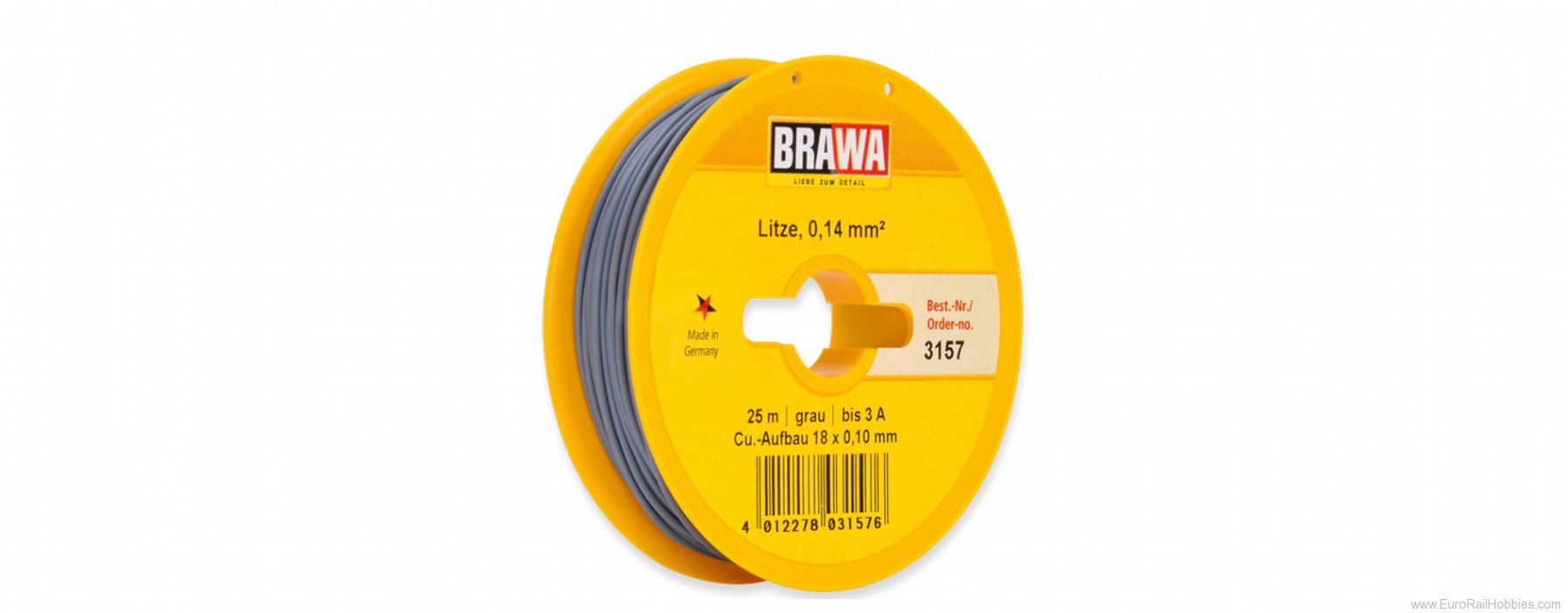 Brawa 3157 25 m Abrollspules gray 