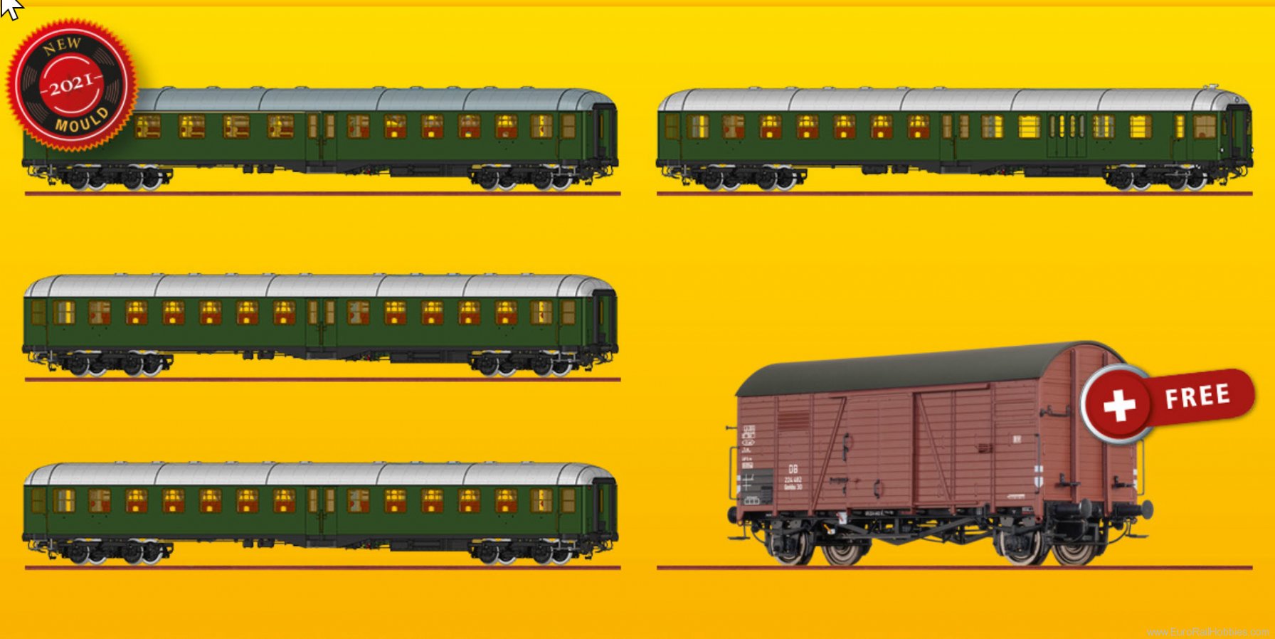 Brawa 45923 Promotional Offer - DB 4 Piece Passenger Coac