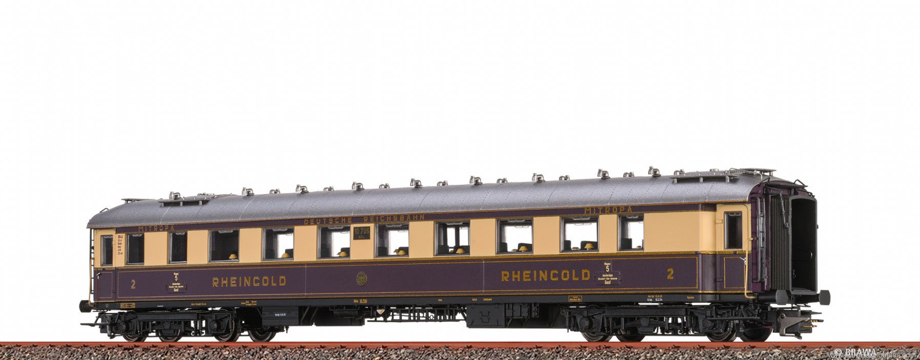 Brawa 46433 Rheingold Express Train Coach SB4u DRG (AC Di