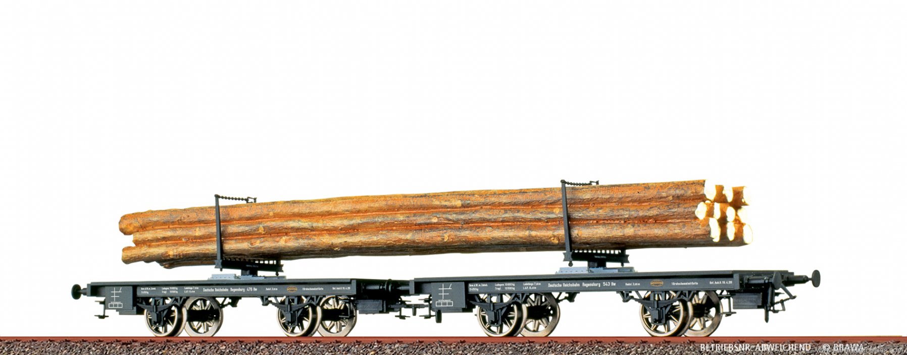 Brawa 47726 Long timber wagon Hw DRG