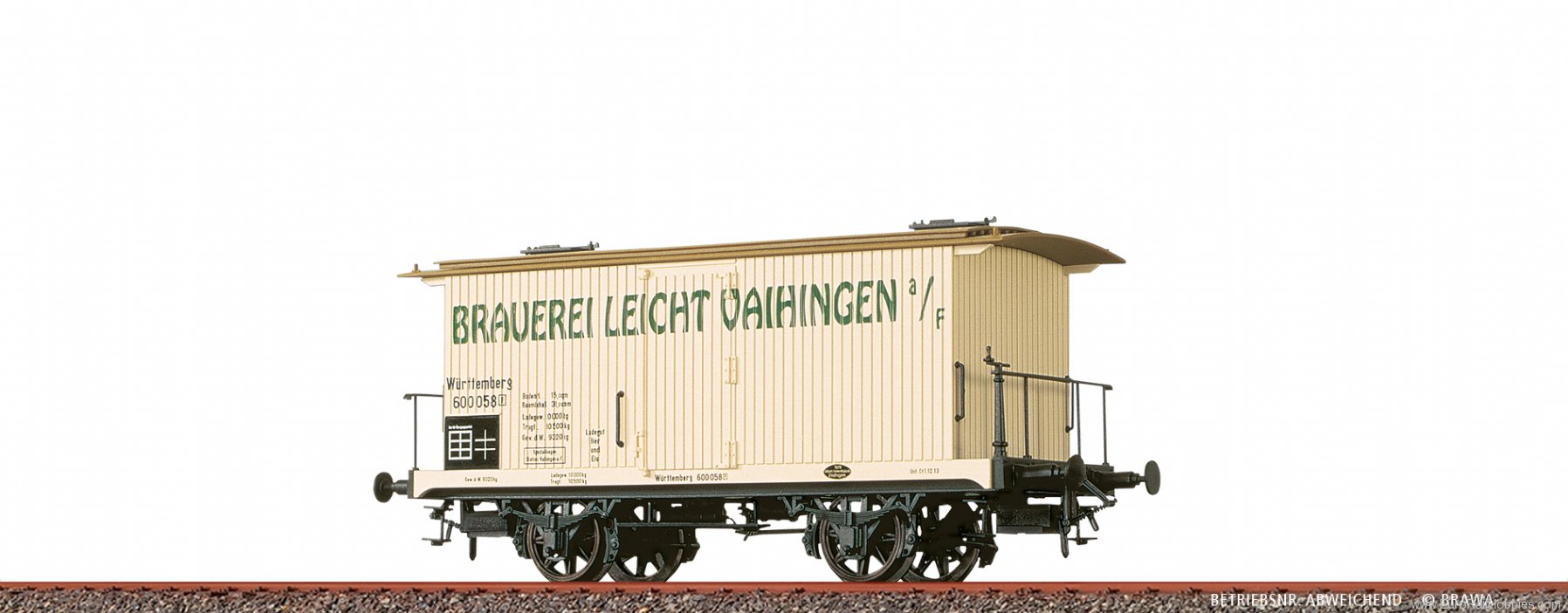 Brawa 47730 Covered Freight Car Brauerei Leicht Vaihingen