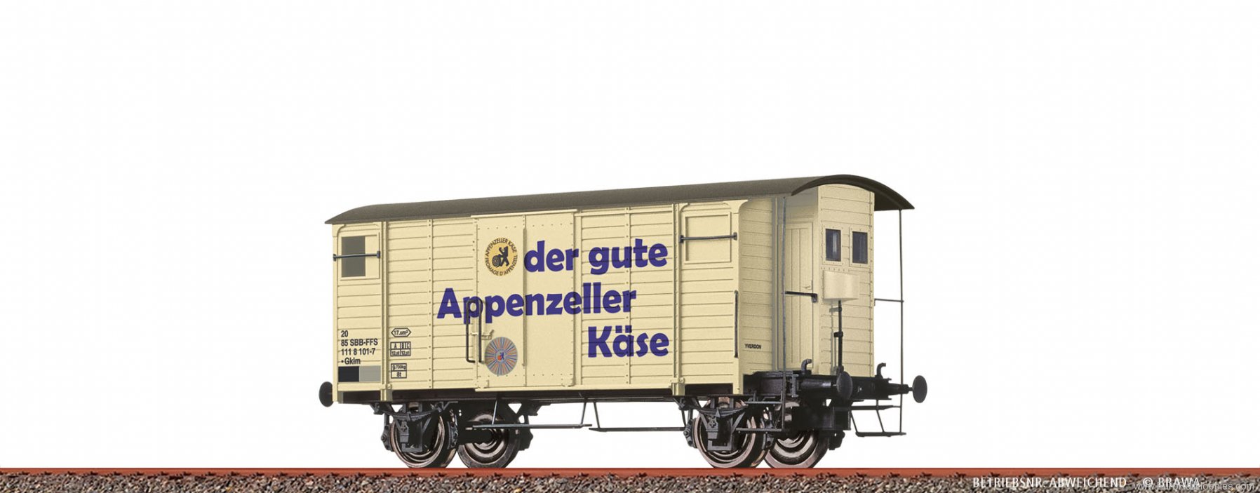 Brawa 47884 Covered Freight Car Gklm Appenzeller SBB