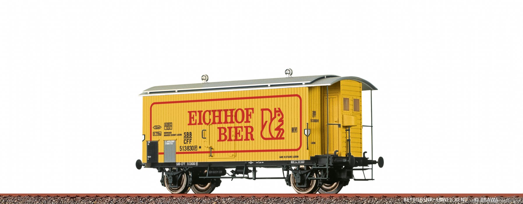 Brawa 47887 SBB COVERED FREIGHT WAGON K2 'EICHHOF BIER' R