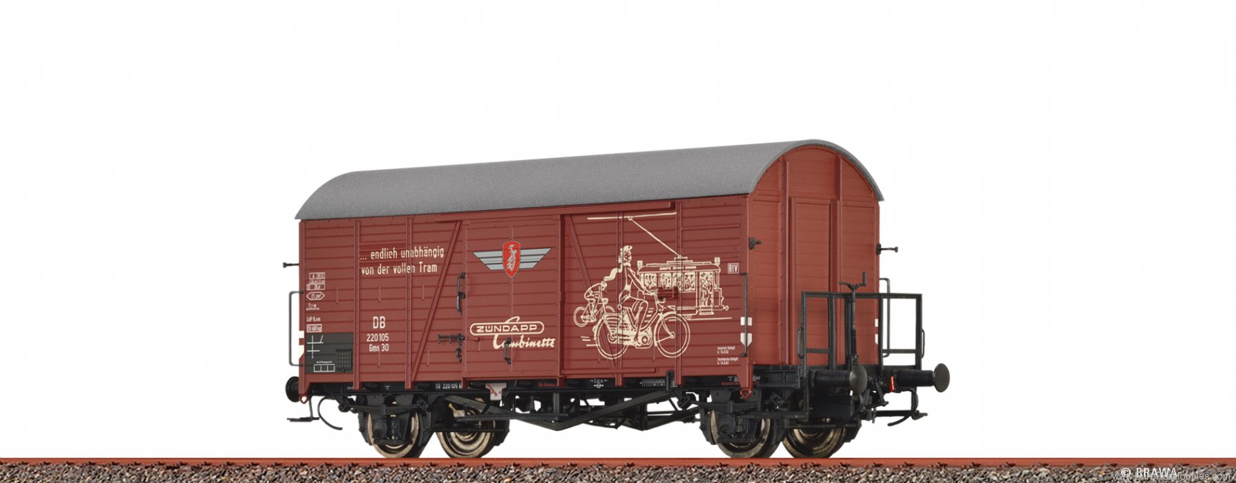 Brawa 47981 Covered Freight Car Gms 30 ZÃ¼ndapp DB
