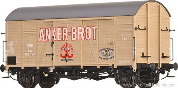 Brawa 47988 OBB COVERED FREIGHT CAR GMS 30 'ANKER BROT' R
