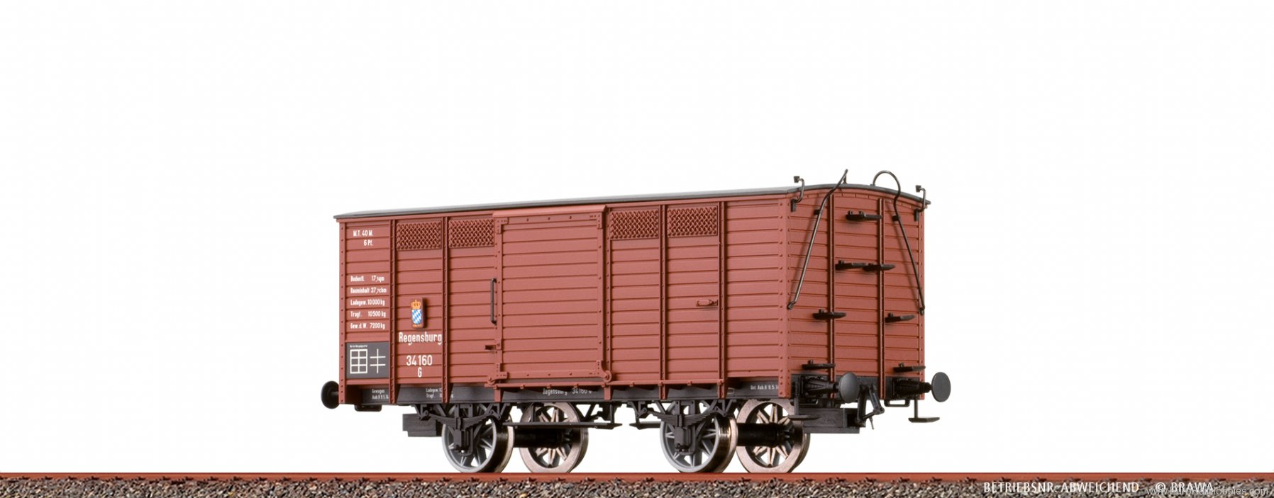 Brawa 48046 Covered Freight Car G K.Bay.Sts.B.