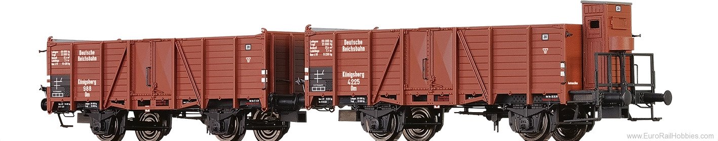 Brawa 48449 BRAWA DRG Open Freight Cars Om, set of 2