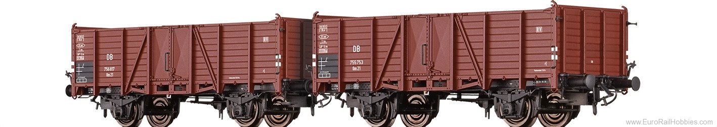 Brawa 48450 BRAWA DB Open Freight Cars Om21, set of 2