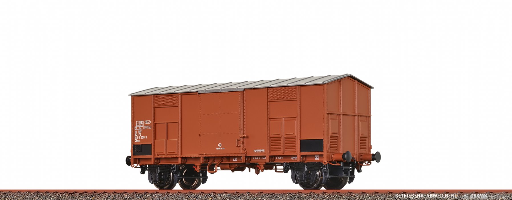 Brawa 48570 Covered Peak Roof Car Ghms FS