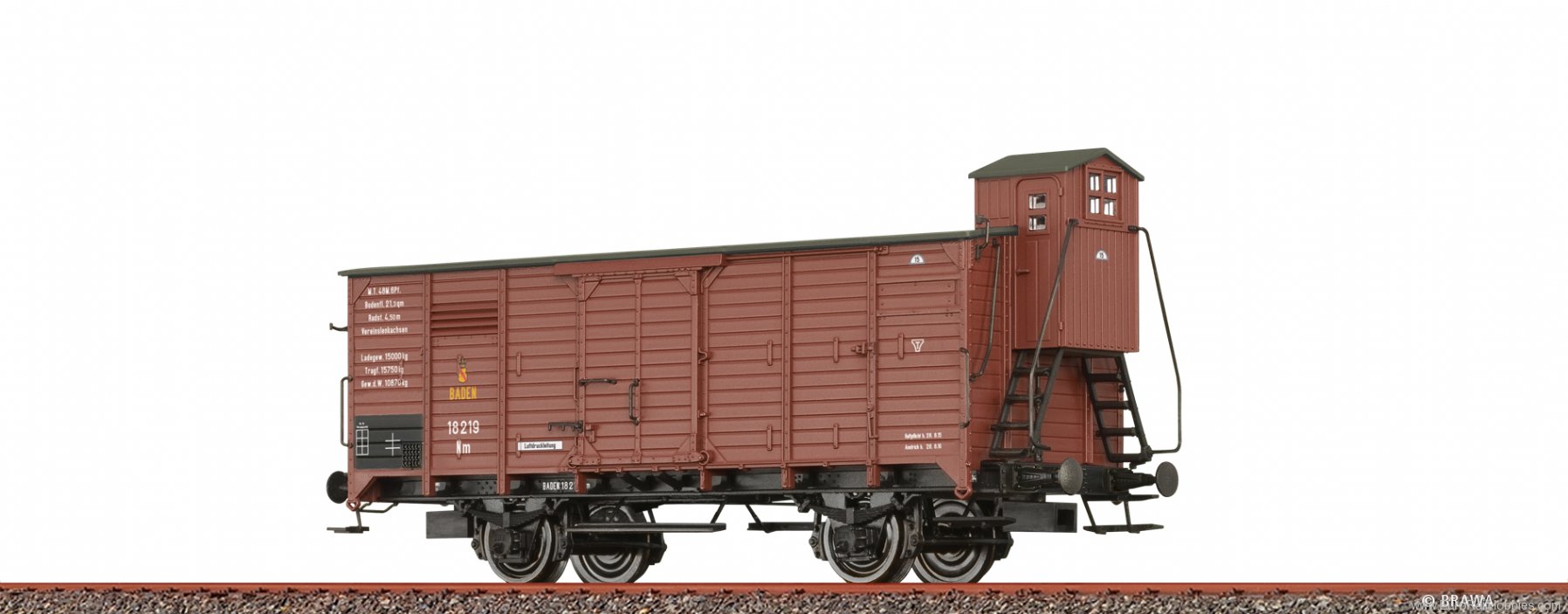 Brawa 49852 Covered Freight Car Nm BadStB