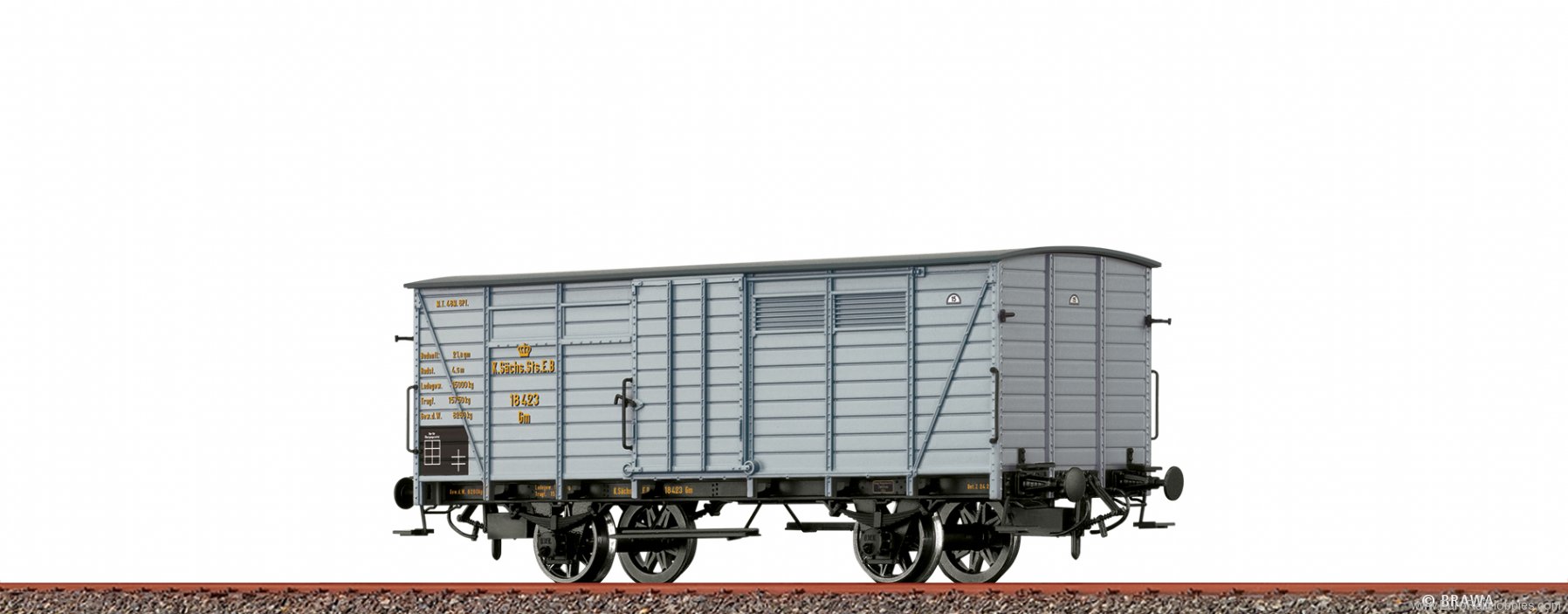 Brawa 49883 Covered Freight Car Gm K.SÃ¤chs.Sts.E.B.