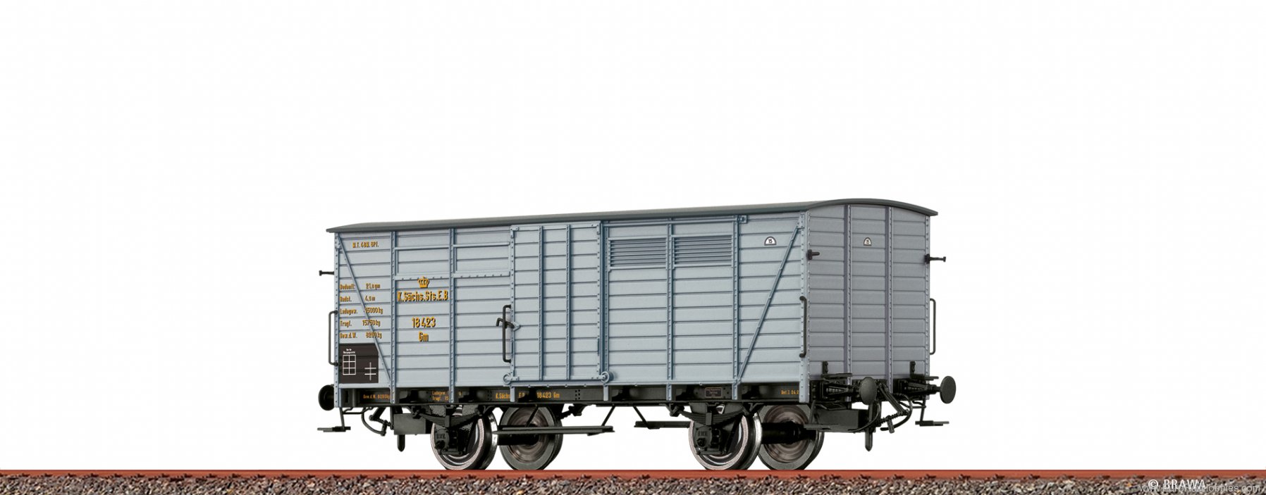 Brawa 49883 Covered Freight Car Gm K.SÃ¤chs.Sts.E.B.