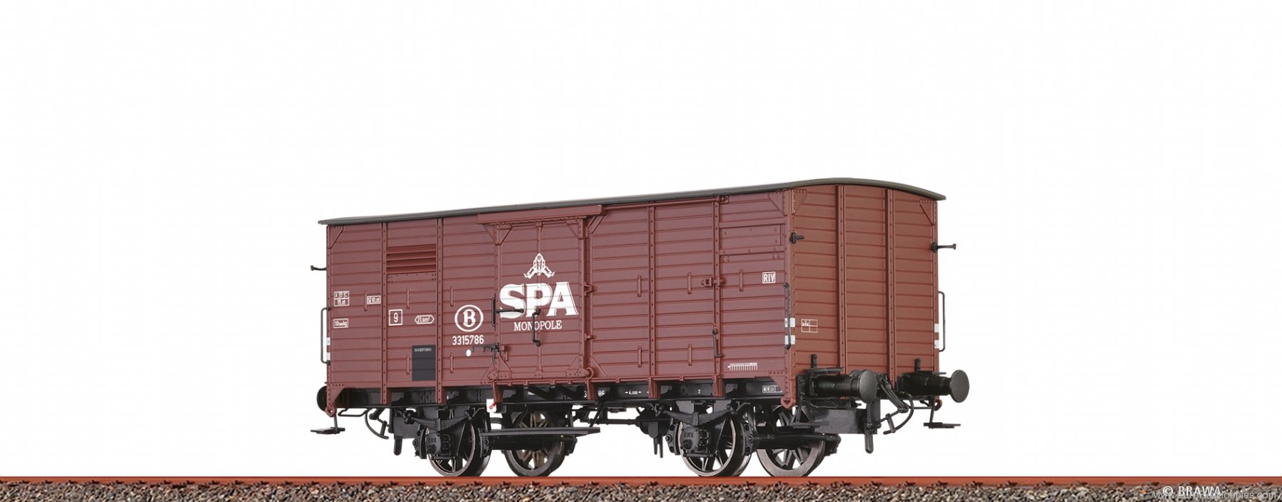 Brawa 49886 Covered Freight Car G10 Spa Monopole SNCB