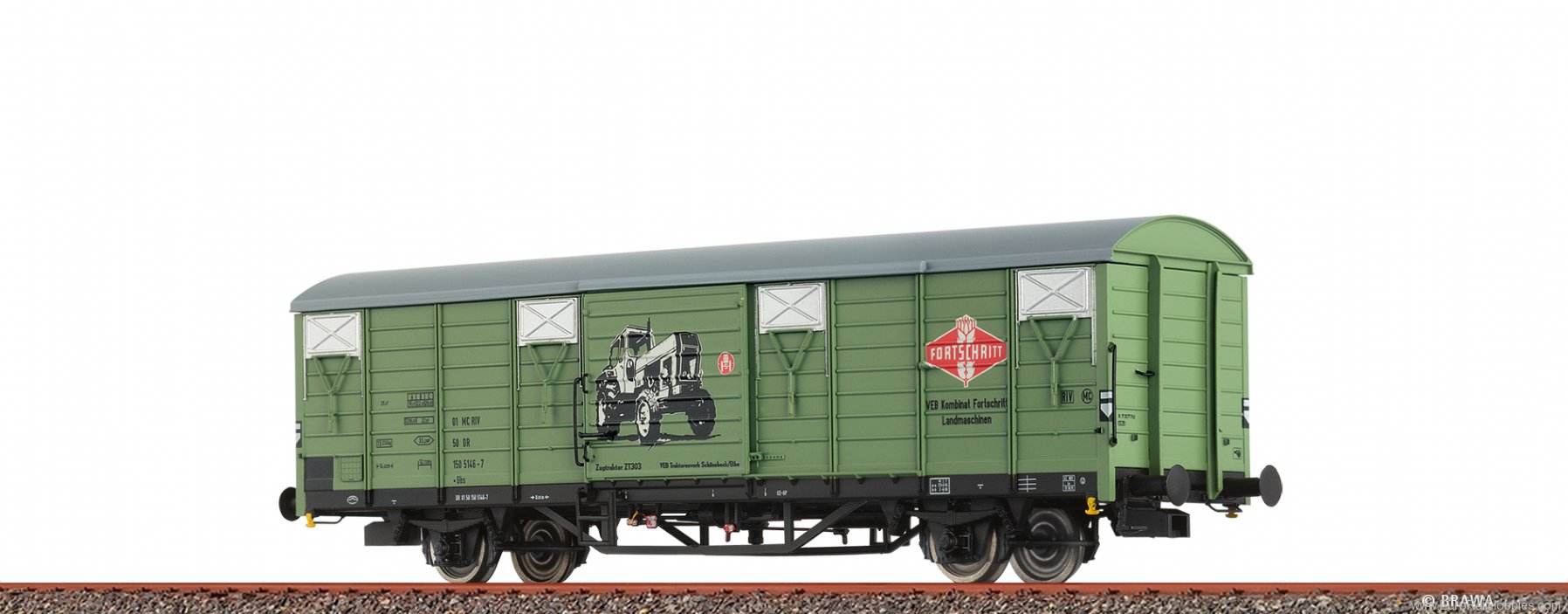 Brawa 49930 Covered Freight Car Gbs Fortschritt DR