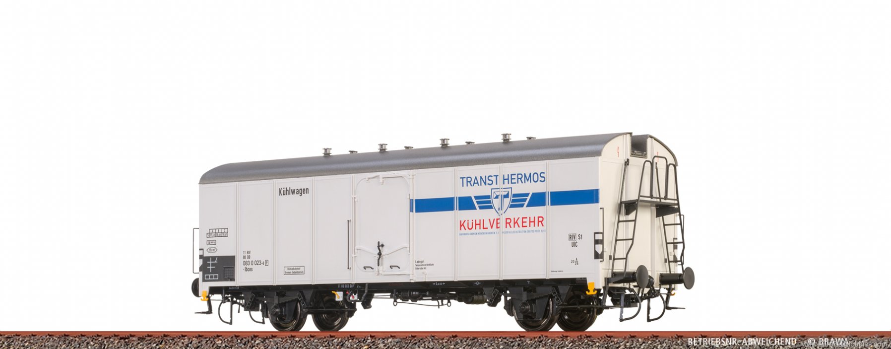 Brawa 50025 H0 Refrigerator Car Ibces DB, IV, Transthermo