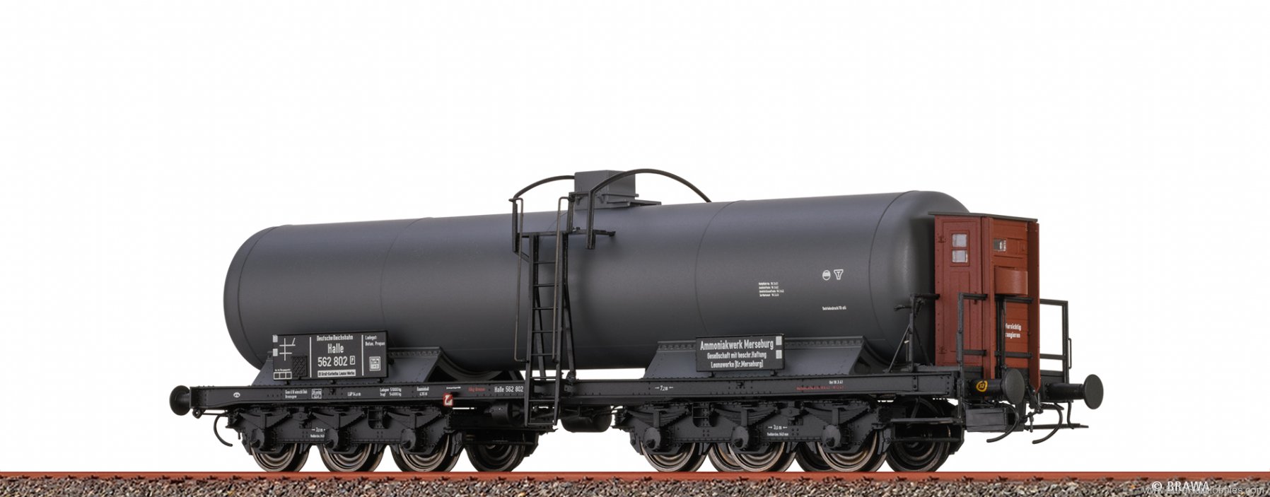 Brawa 50086 Gas Tank Car 6-axle ZZd Ammoniakwerk Mersebur