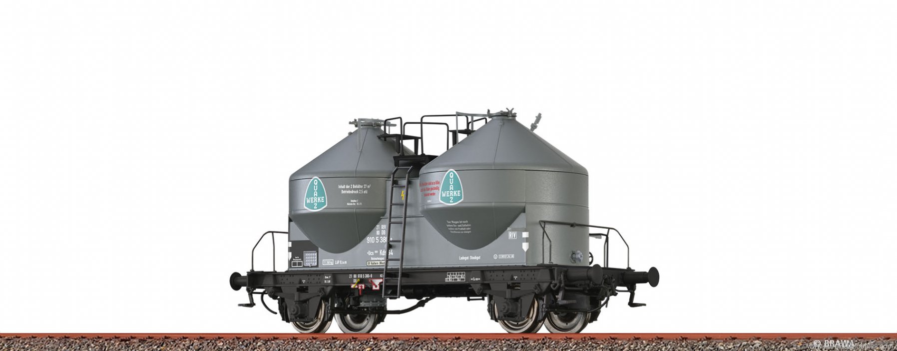Brawa 50529 Container Car Ucs 908 Quarzwerke DB