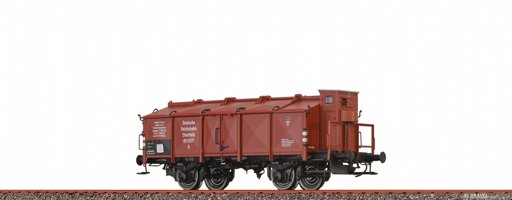 Brawa 50538 Lidded Freight Car K Elberfeld DRG