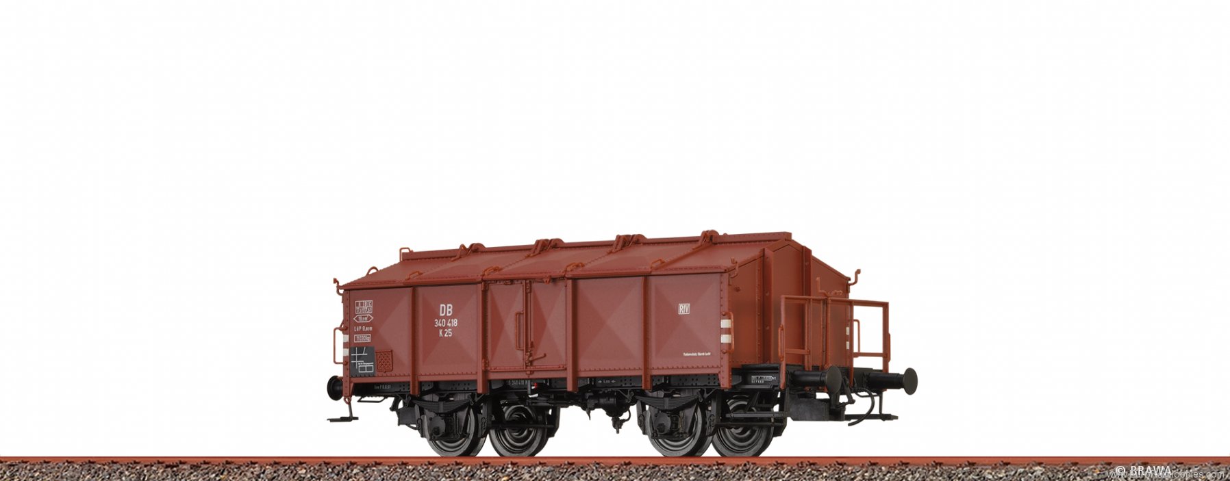 Brawa 50540 Lidded Freight Car K 25 Lastgrenzraster DB