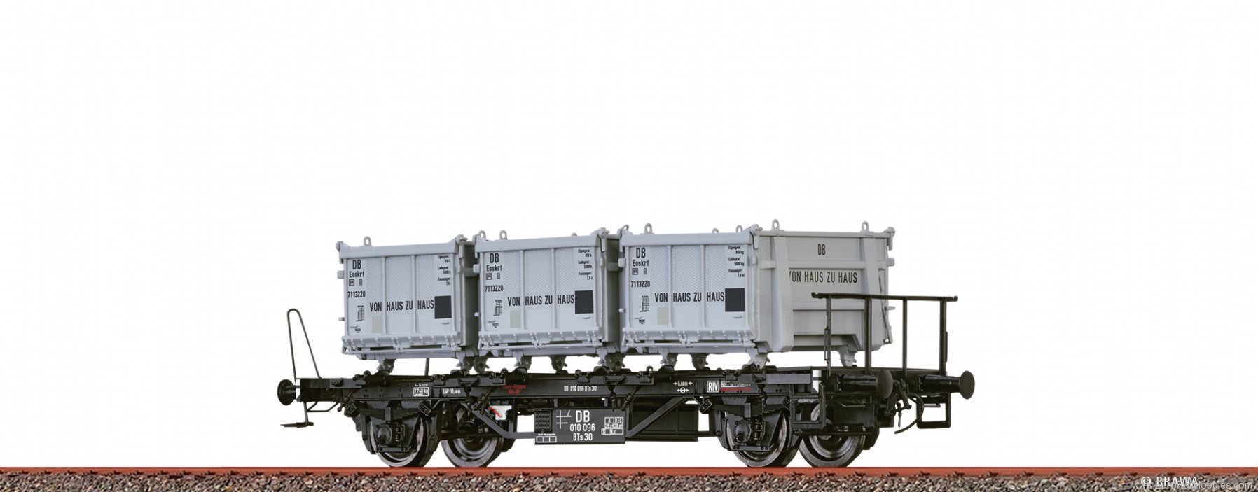 Brawa 50602 Container Car BTs 30 DB, with Eoskrt 022 Von 