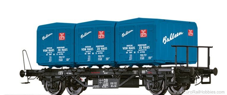 Brawa 50604 Container Car BTs 30 DB, with Ekrt 212 Bahlse