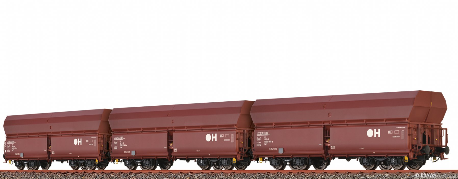 Brawa 50680 Bulk Goods Cars Fals 186 DB AG, set of 3