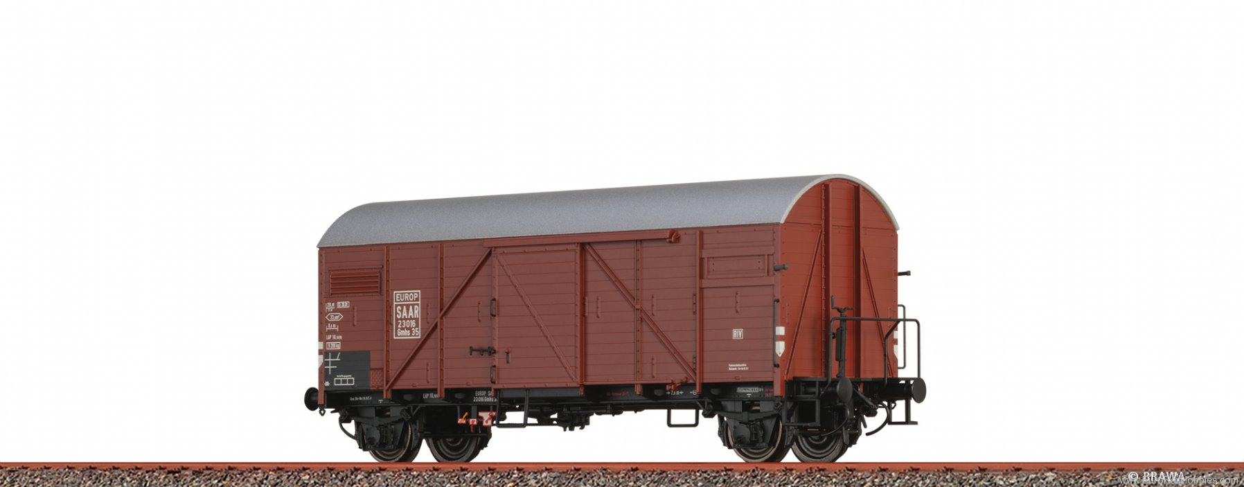 Brawa 50728 Covered Freight Car Gmhs35 EUROP SAAR