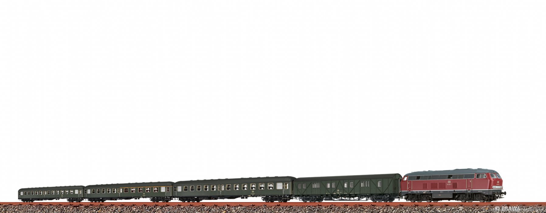 Brawa 50828 Express Train Set E 1642 DB, 5-unit(DC Analog