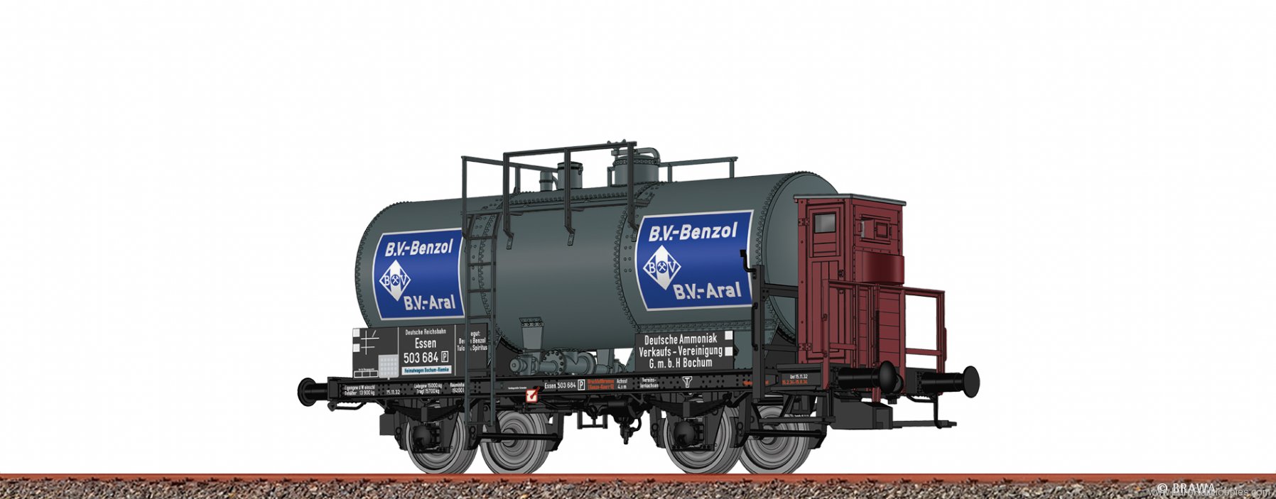 Brawa 50847 Tank Car 2-axle Z [P] B.V. ARAL DRG