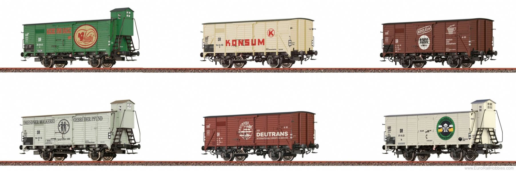 Brawa 50871 H0 Set (6) Freight Car G10 OSTALGIC HISTORY B