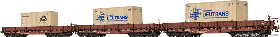 Brawa 50876 Heavy Duty Freight Cars Samm-u[4818] DR, set 