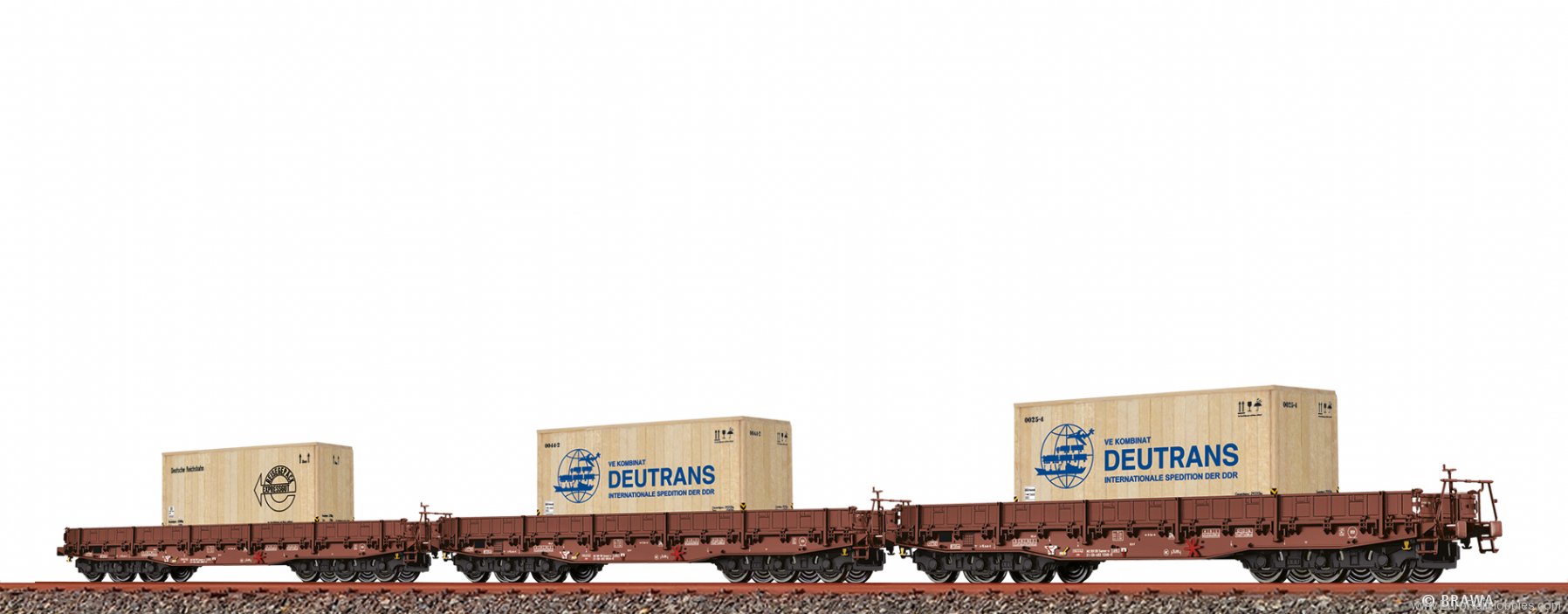 Brawa 50876 Heavy Duty Freight Cars Samm-u[4818] DR, set 