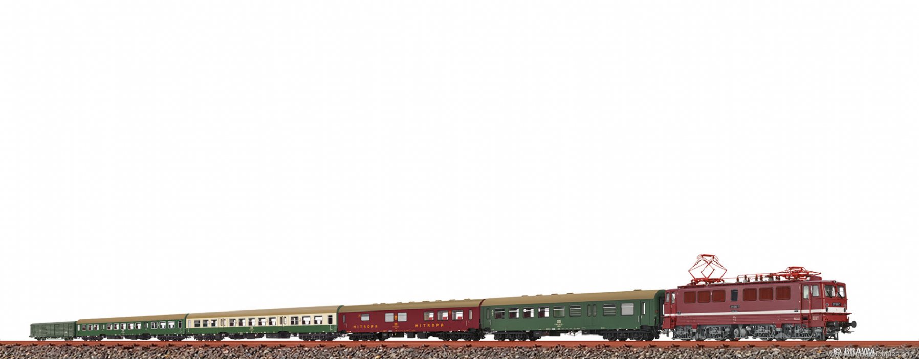 Brawa 50893 Through Train Set D 1050 DR, 6-unit(Digital E
