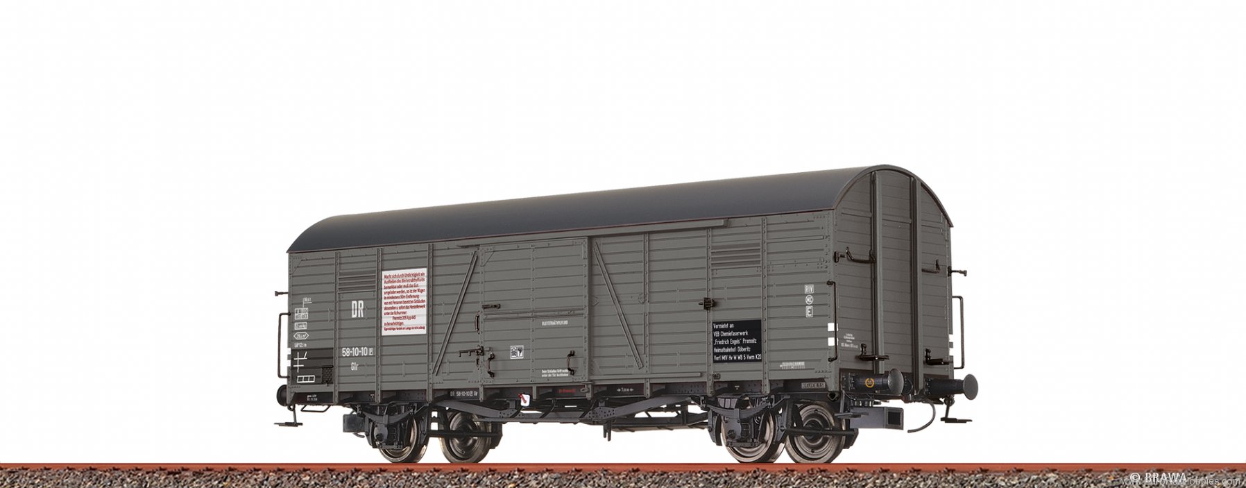 Brawa 50933 DR Covered Freight Car Glr 'BleitetraÃ¤thyl