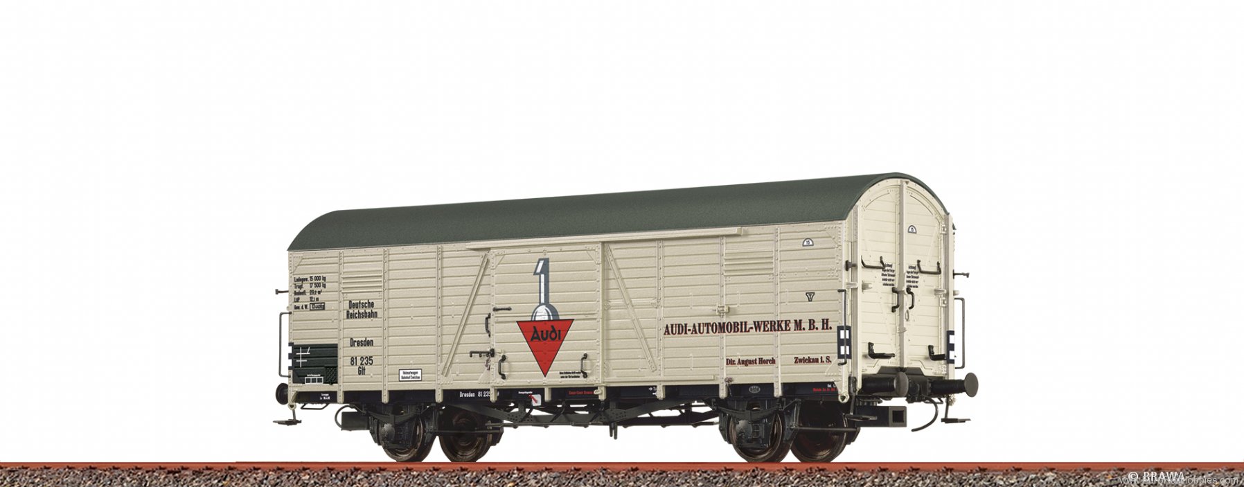 Brawa 50964 Covered Freight Car Glt Audi DRG